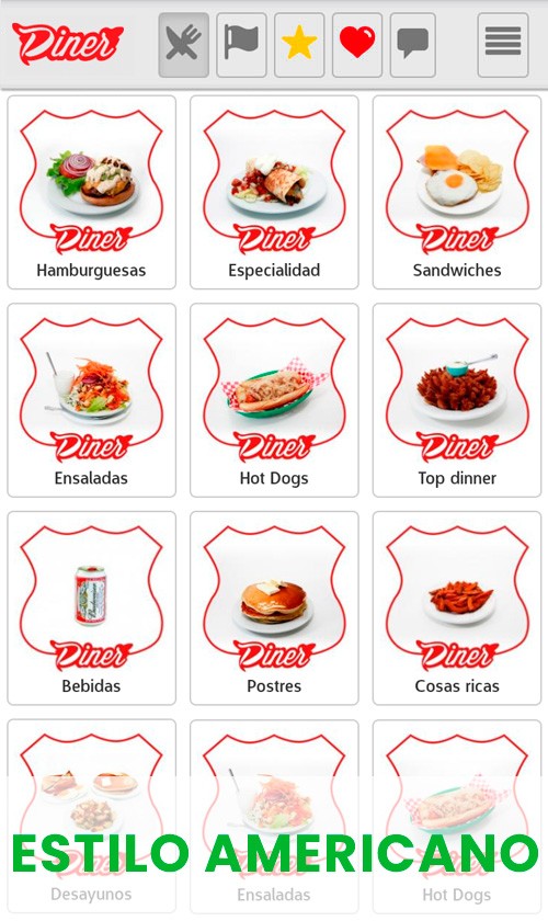 Carta digital con estilo cafetería