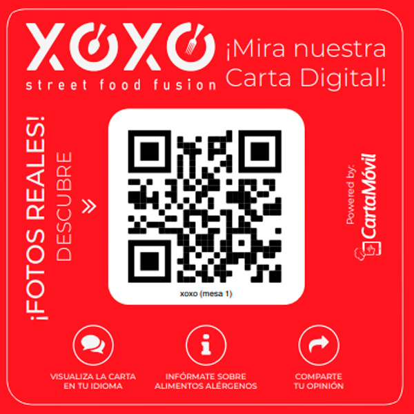Pegatina QR de un restaurante cliente
