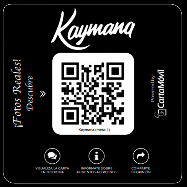 Pegatina QR de un restaurante cliente