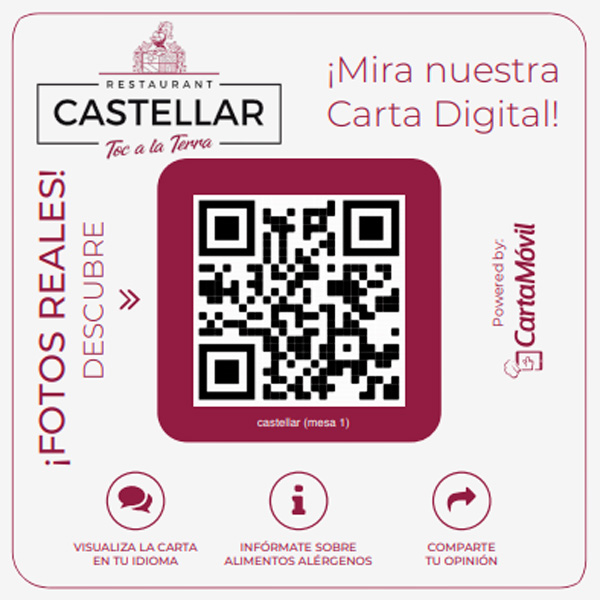 Pegatina QR de un restaurante cliente