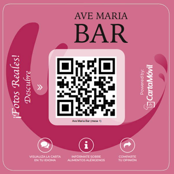 Pegatina QR de un restaurante cliente