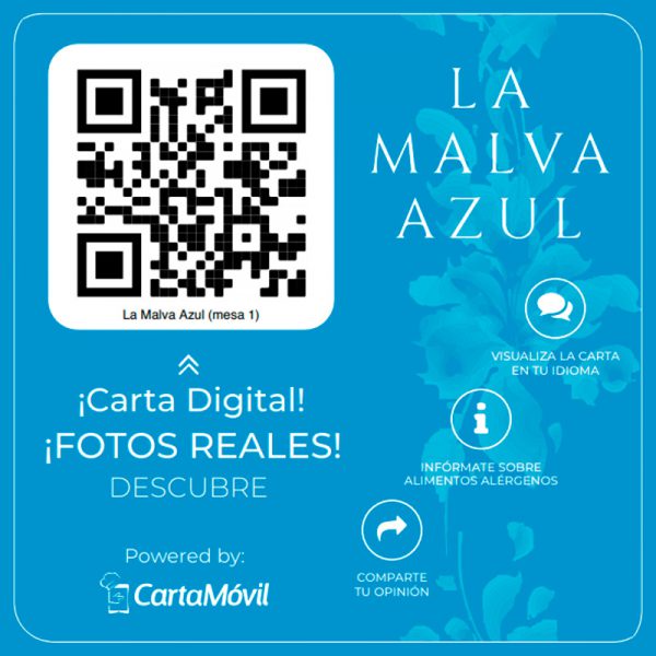 Restaurante La Malva Azul pegatina QR diseño personalizacion