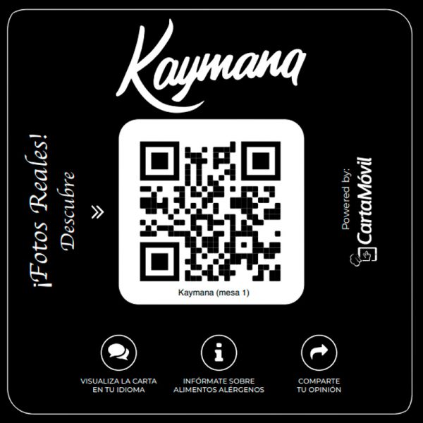 Restaurante Kaymana pegatina QR diseño personalizacion
