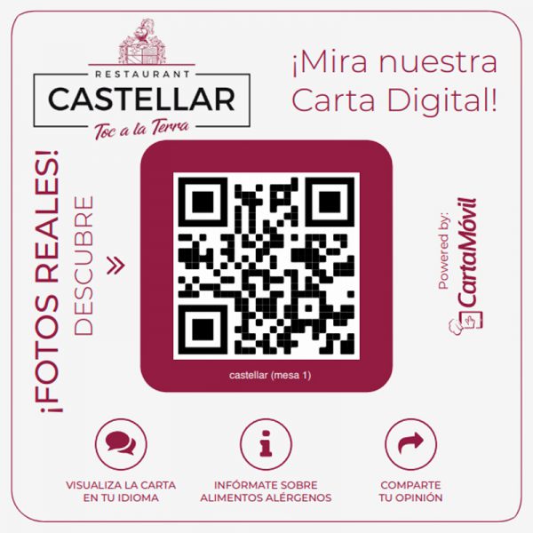 Restaurante Castellar pegatina QR diseño personalizacion