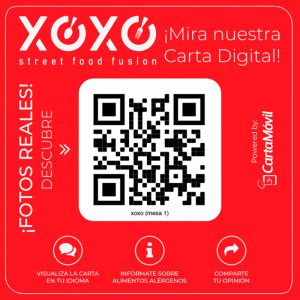 Pegatina QR de ejemplo de un restaurante