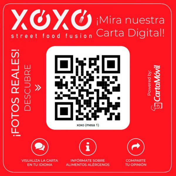 Pegatina QR de ejemplo de un restaurante