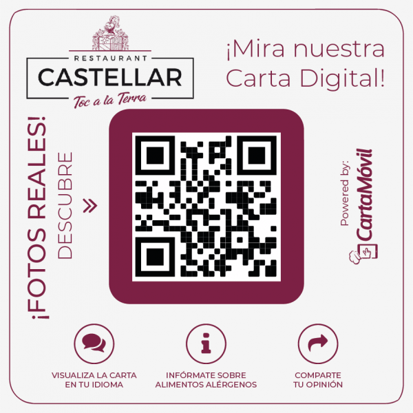 Restaurante Castellar pegatina QR diseño personalizacion