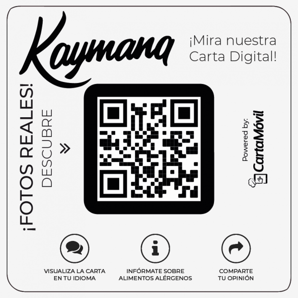Restaurante kaymana pegatina QR diseño personalizacion